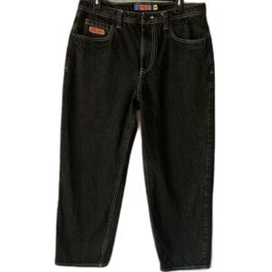 Vtg Empyre Baggy Jeans Sz 34x28 Black Denim Faded Skater Grunge Hip Hop Y2K 90s